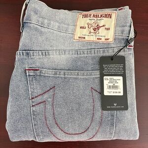 True Religion Rocco SN Flap Relaxed Skinny Mens 34x31 New Light Wash Jeans
